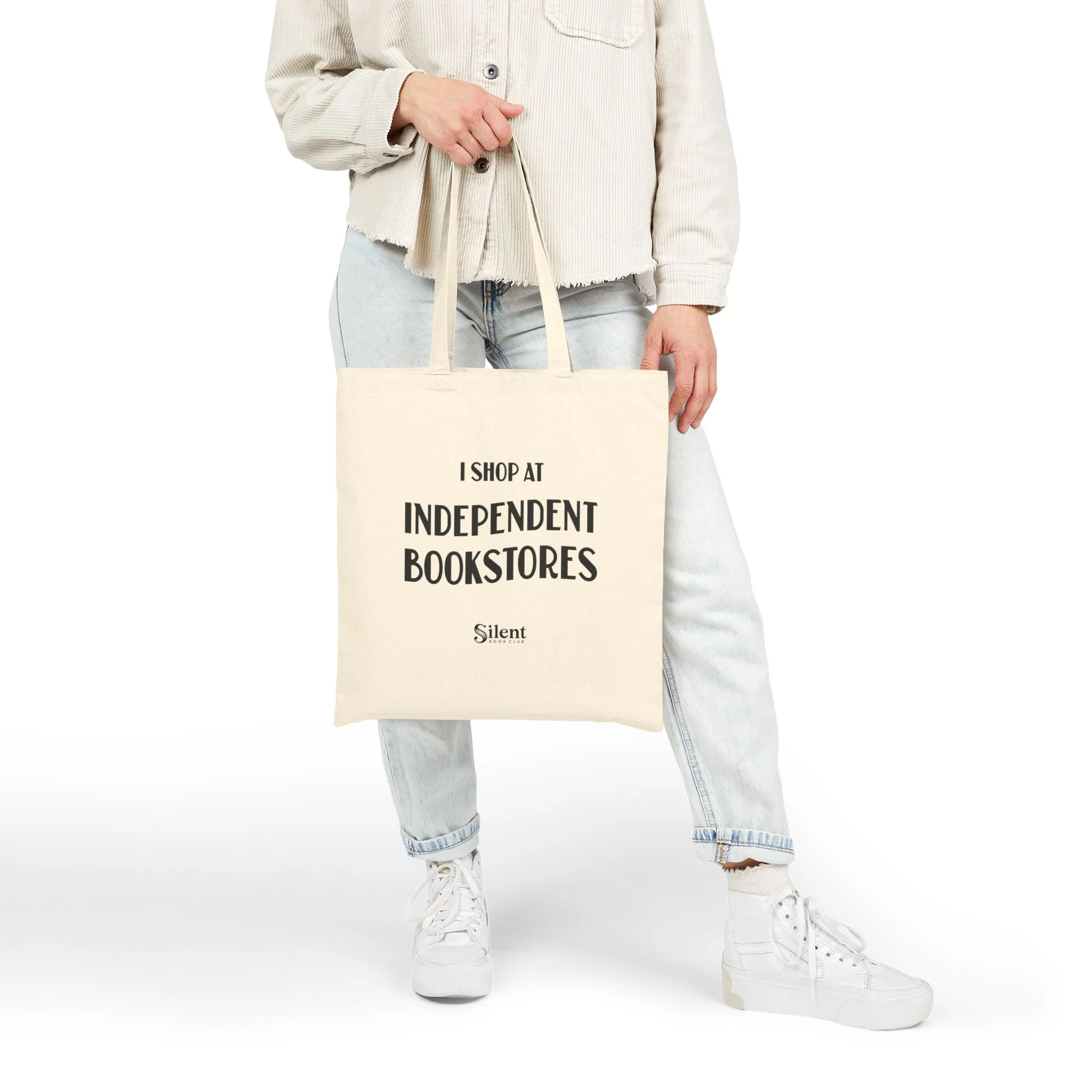 I Shop at Independent Bookstores - Cotton Canvas Tote - Image 6