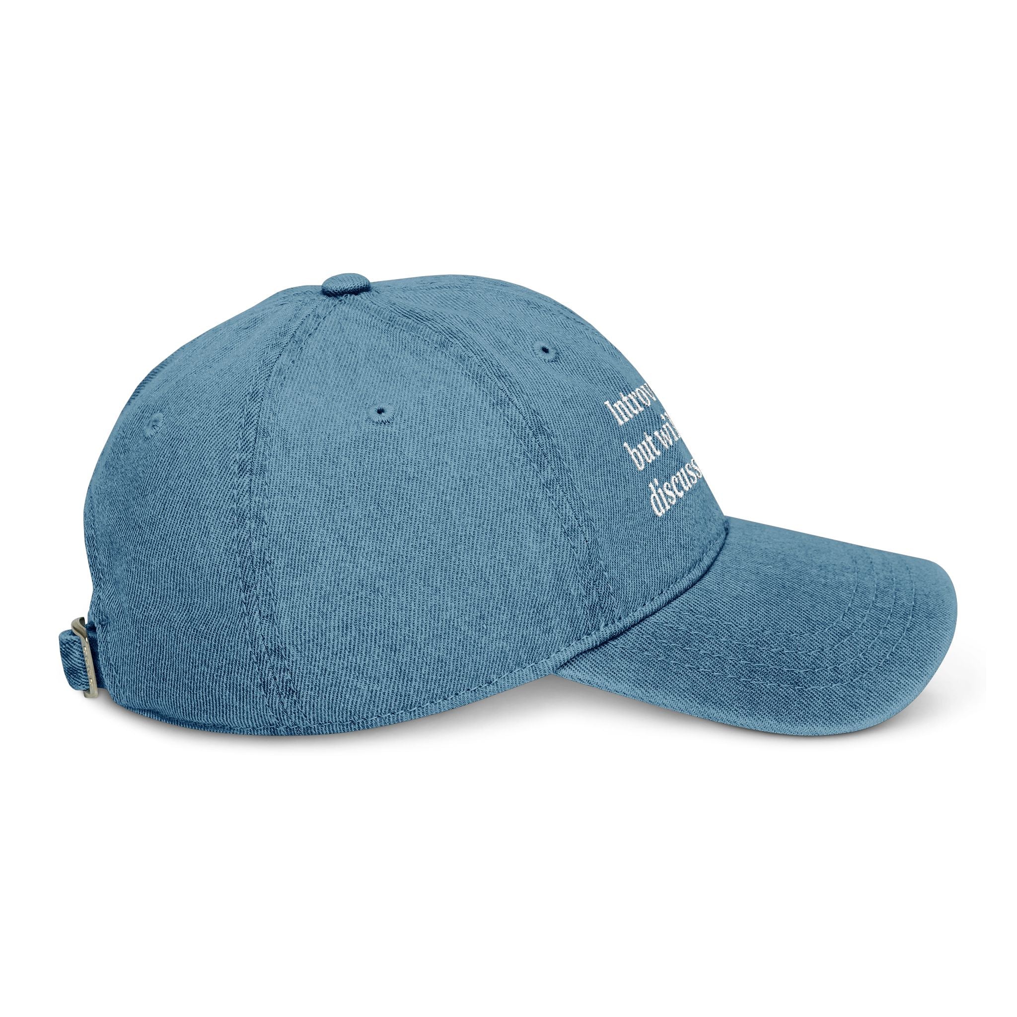 Introverted Embroidered Denim Hat - Image 4